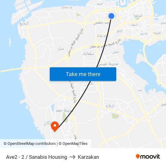 Ave2 - 2 / Sanabis Housing to Karzakan map