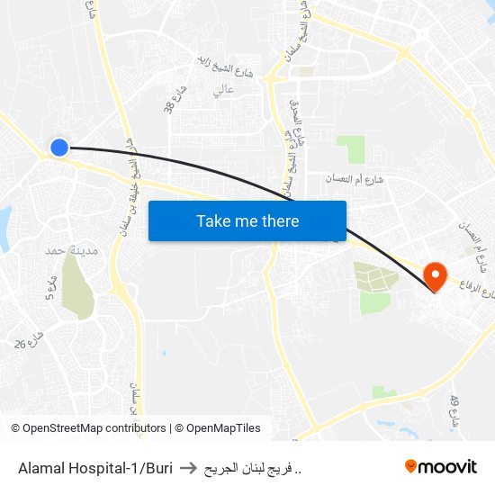 Alamal Hospital-1/Buri to فريج لبنان الجريح .. map