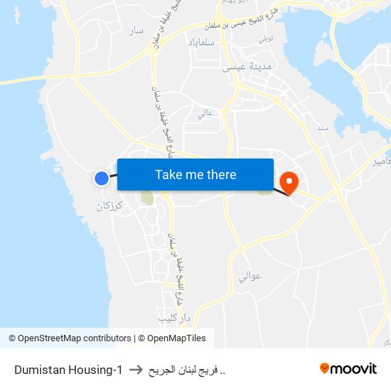Dumistan Housing-1 to فريج لبنان الجريح .. map