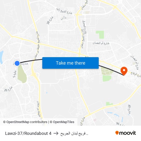 Lawzi-37/Roundabout 4 to فريج لبنان الجريح .. map