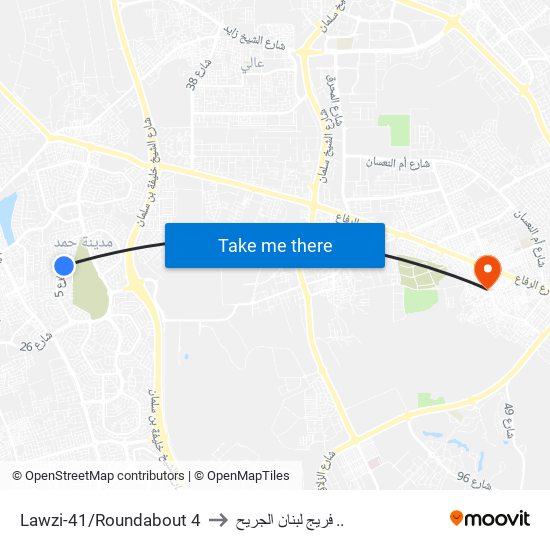 Lawzi-41/Roundabout 4 to فريج لبنان الجريح .. map