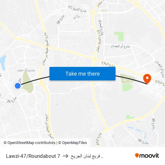 Lawzi-47/Roundabout 7 to فريج لبنان الجريح .. map