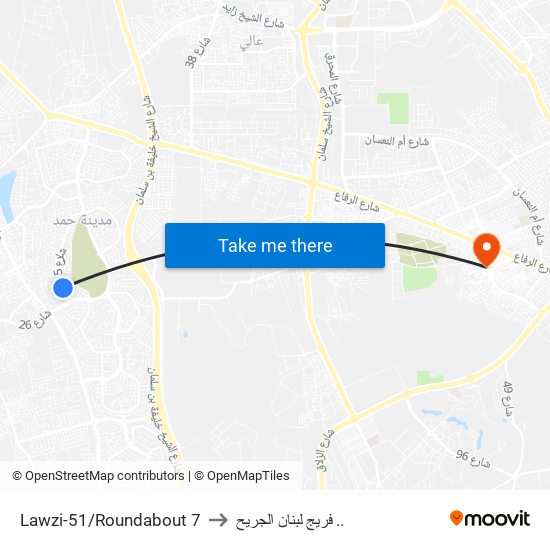 Lawzi-51/Roundabout 7 to فريج لبنان الجريح .. map