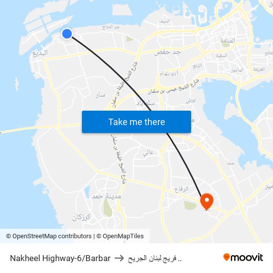 Nakheel Highway-6/Barbar to فريج لبنان الجريح .. map