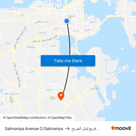 Salmaniya Avenue-2/Salmaniya to فريج لبنان الجريح .. map