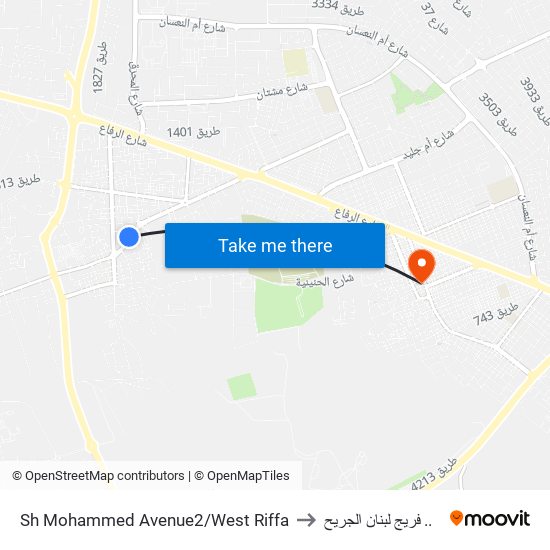 Sh Mohammed Avenue2/West Riffa to فريج لبنان الجريح .. map