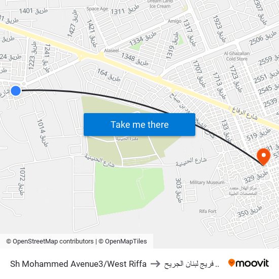 Sh Mohammed Avenue3/West Riffa to فريج لبنان الجريح .. map