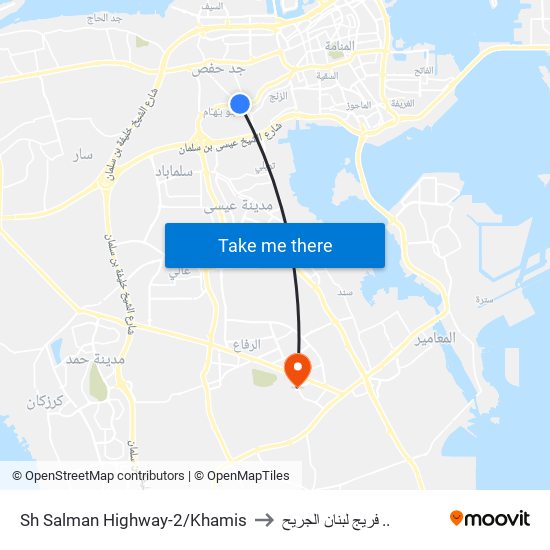 Sh Salman Highway-2/Khamis to فريج لبنان الجريح .. map