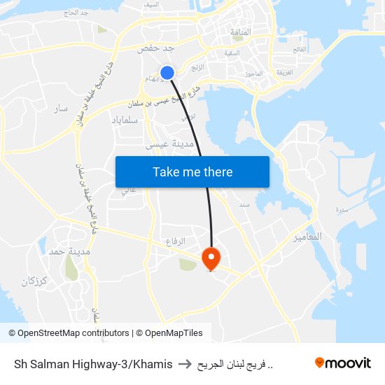 Sh Salman Highway-3/Khamis to فريج لبنان الجريح .. map