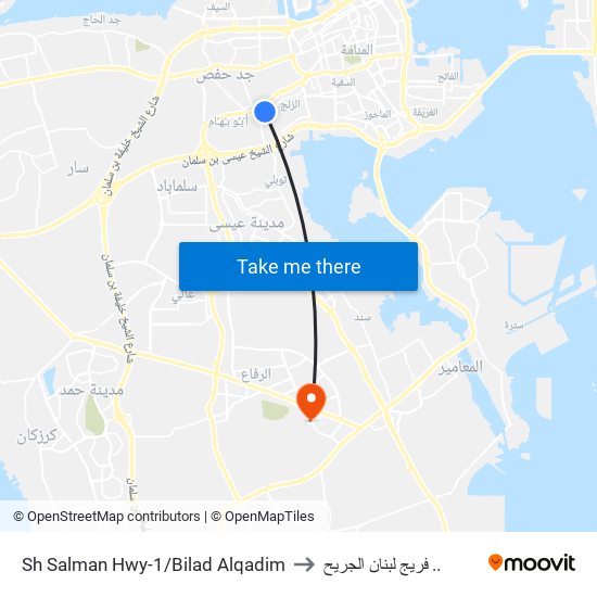 Sh Salman Hwy-1/Bilad Alqadim to فريج لبنان الجريح .. map
