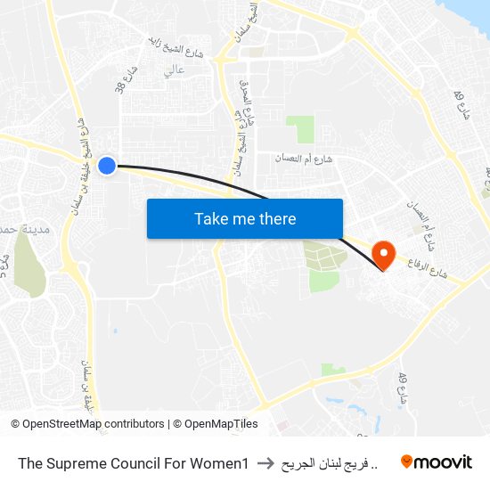 The Supreme Council For Women1 to فريج لبنان الجريح .. map