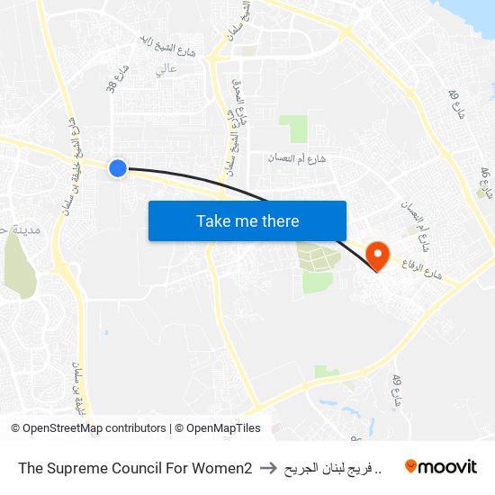 The Supreme Council For Women2 to فريج لبنان الجريح .. map