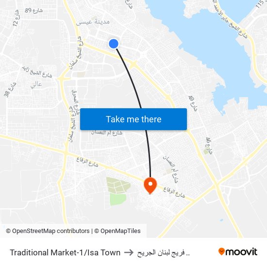 Traditional Market-1/Isa Town to فريج لبنان الجريح .. map