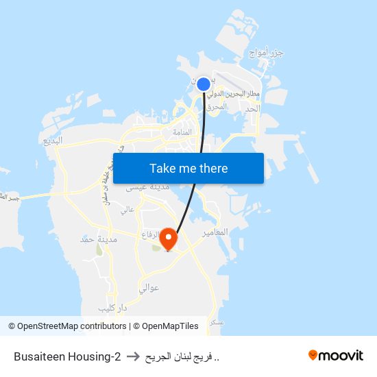 Busaiteen Housing-2 to فريج لبنان الجريح .. map