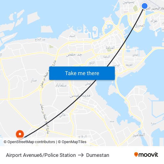 Airport Avenue6/Police Station to Dumestan map