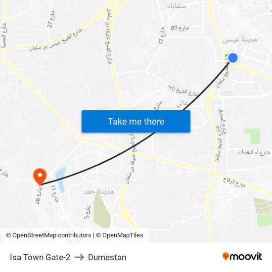 Isa Town Gate-2 to Dumestan map