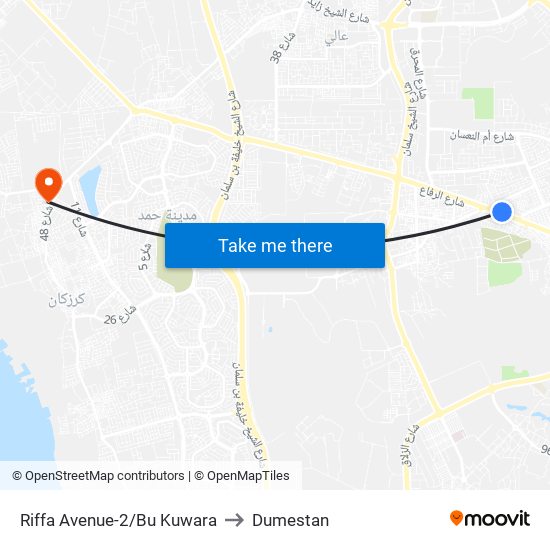 Riffa Avenue-2/Bu Kuwara to Dumestan map