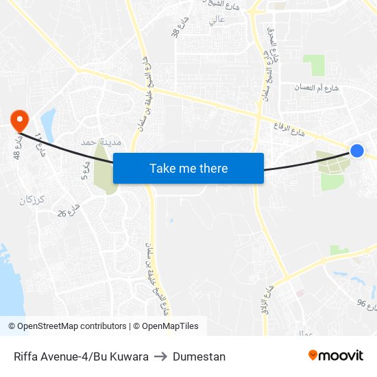 Riffa Avenue-4/Bu Kuwara to Dumestan map