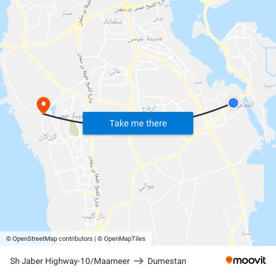 Sh Jaber Highway-10/Maameer to Dumestan map