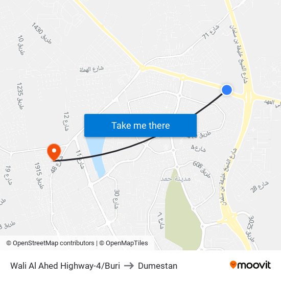 Wali Al Ahed Highway-4/Buri to Dumestan map