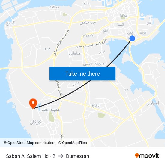 Sabah Al Salem Hc - 2 to Dumestan map