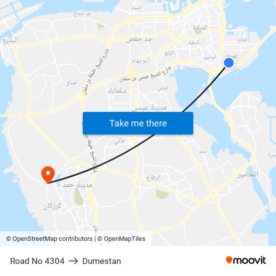 Road No 4304 to Dumestan map