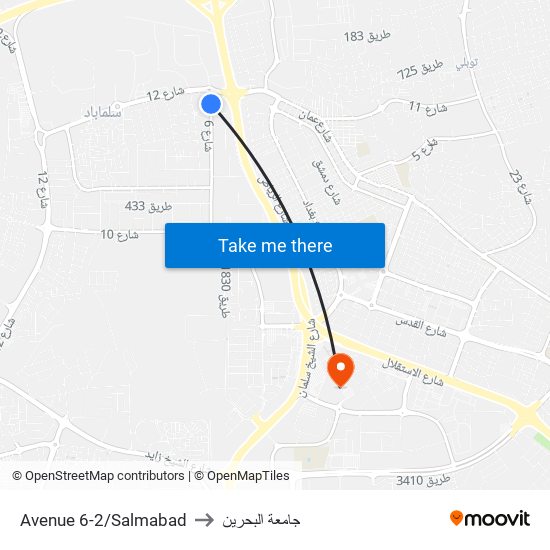 Avenue 6-2/Salmabad to جامعة البحرين map