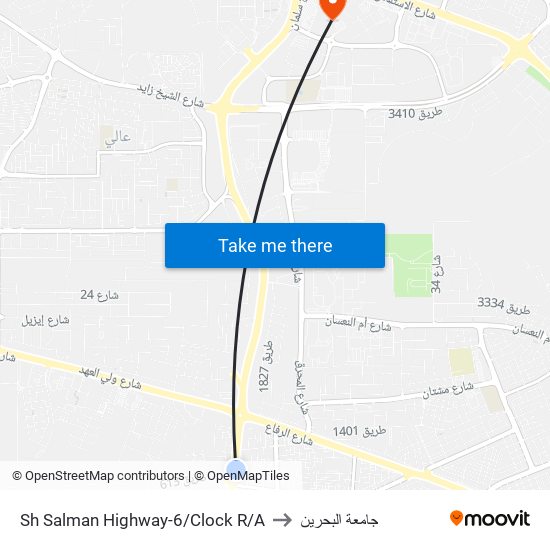 Sh Salman Highway-6/Clock R/A to جامعة البحرين map