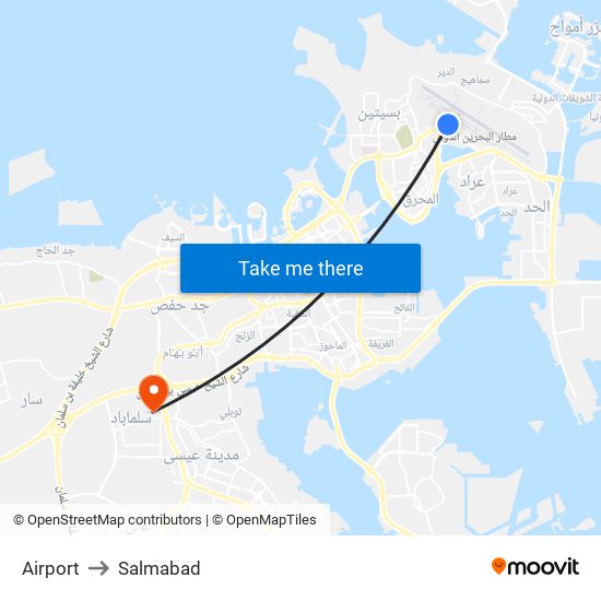 Airport to Salmabad map