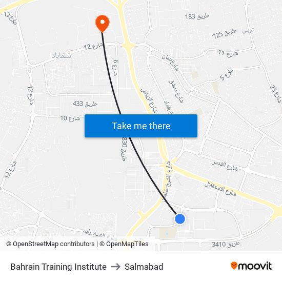 Bahrain Training Institute to Salmabad map