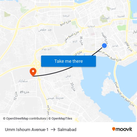 Umm Ishoum Avenue-1 to Salmabad map
