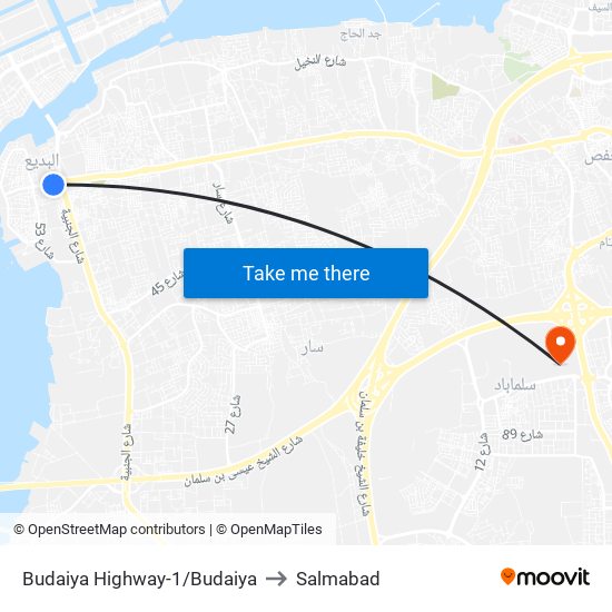 Budaiya Highway-1/Budaiya to Salmabad map