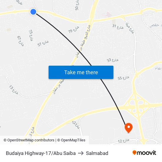 Budaiya Highway-17/Abu Saiba to Salmabad map