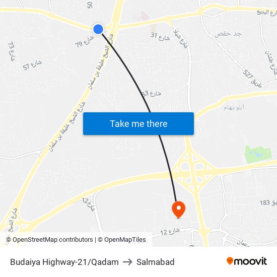 Budaiya Highway-21/Qadam to Salmabad map