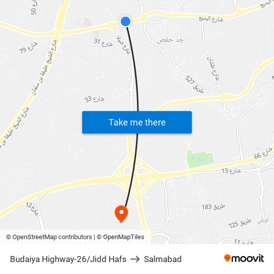 Budaiya Highway-26/Jidd Hafs to Salmabad map