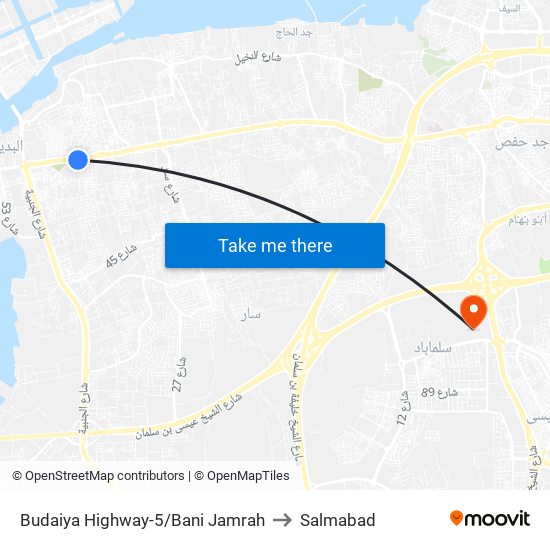 Budaiya Highway-5/Bani Jamrah to Salmabad map