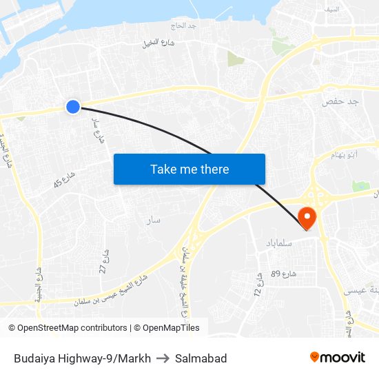Budaiya Highway-9/Markh to Salmabad map