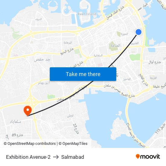 Exhibition Avenue-2 to Salmabad map