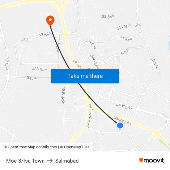 Moe-3/Isa Town to Salmabad map