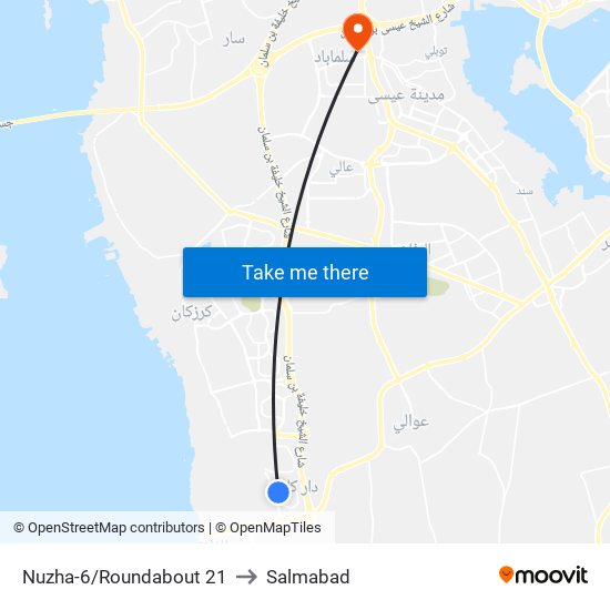 Nuzha-6/Roundabout 21 to Salmabad map