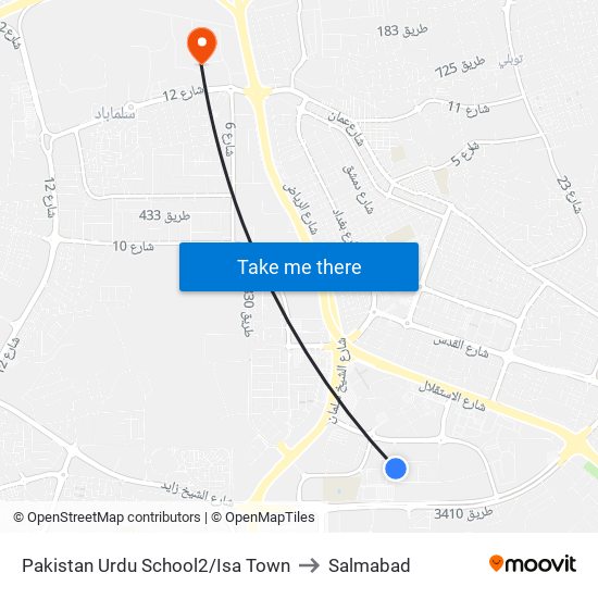 Pakistan Urdu School2/Isa Town to Salmabad map