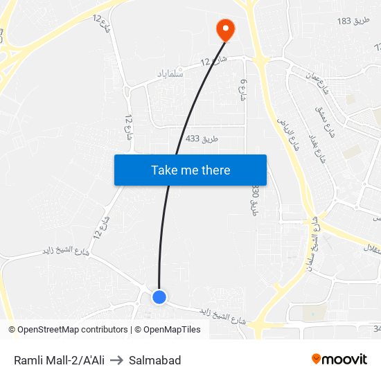 Ramli Mall-2/A'Ali to Salmabad map