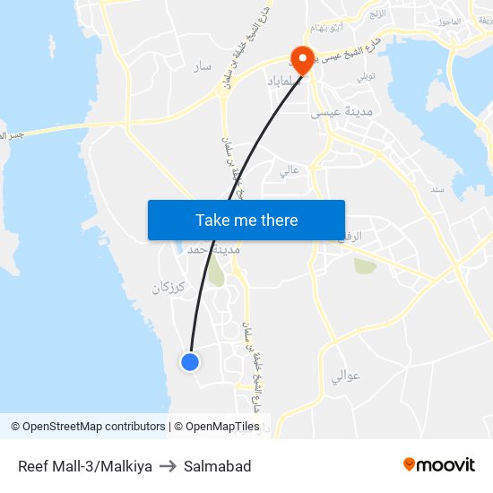 Reef Mall-3/Malkiya to Salmabad map