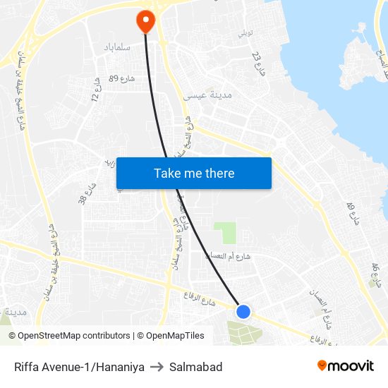 Riffa Avenue-1/Hananiya to Salmabad map