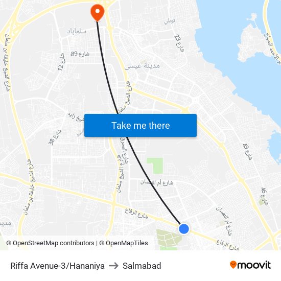 Riffa Avenue-3/Hananiya to Salmabad map