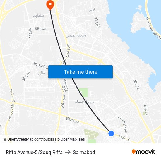 Riffa Avenue-5/Souq Riffa to Salmabad map