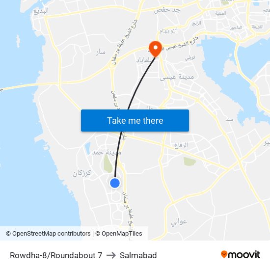 Rowdha-8/Roundabout 7 to Salmabad map