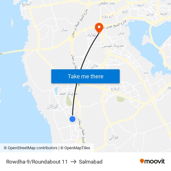 Rowdha-9/Roundabout 11 to Salmabad map