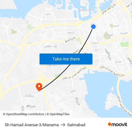 Sh Hamad Avenue-3/Manama to Salmabad map