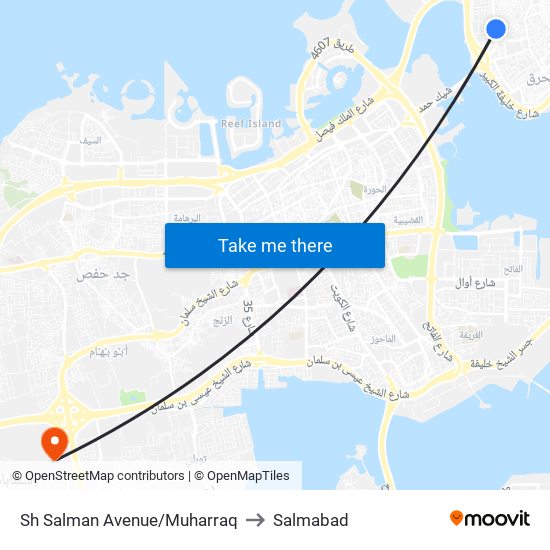 Sh Salman Avenue/Muharraq to Salmabad map